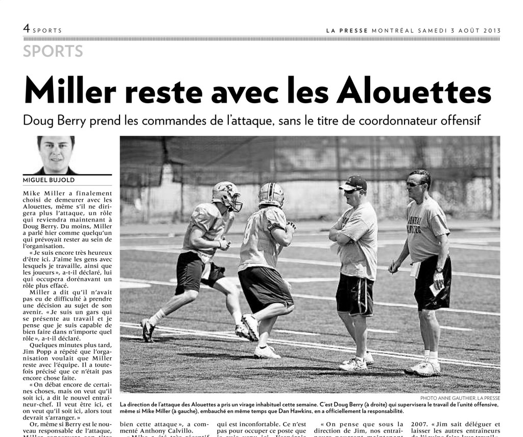 Miller Alouettes-2013-08-03 LA PRESSE Photo Anne Gauthier
